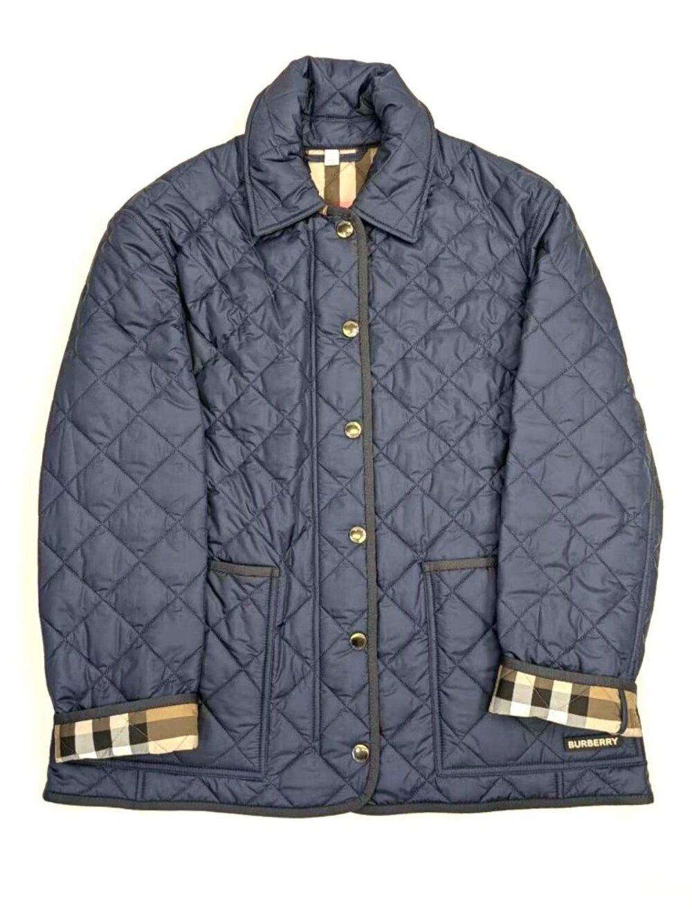 Burberry Women’s Dalry Diamond Quilted Jacket Navy L 8091446